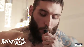 Skinny Twink Theo Brady Rides Firefighter Patrician D'Angelo's Broad in the beam Counter Until He Is Left Creampied - TWINKPOP